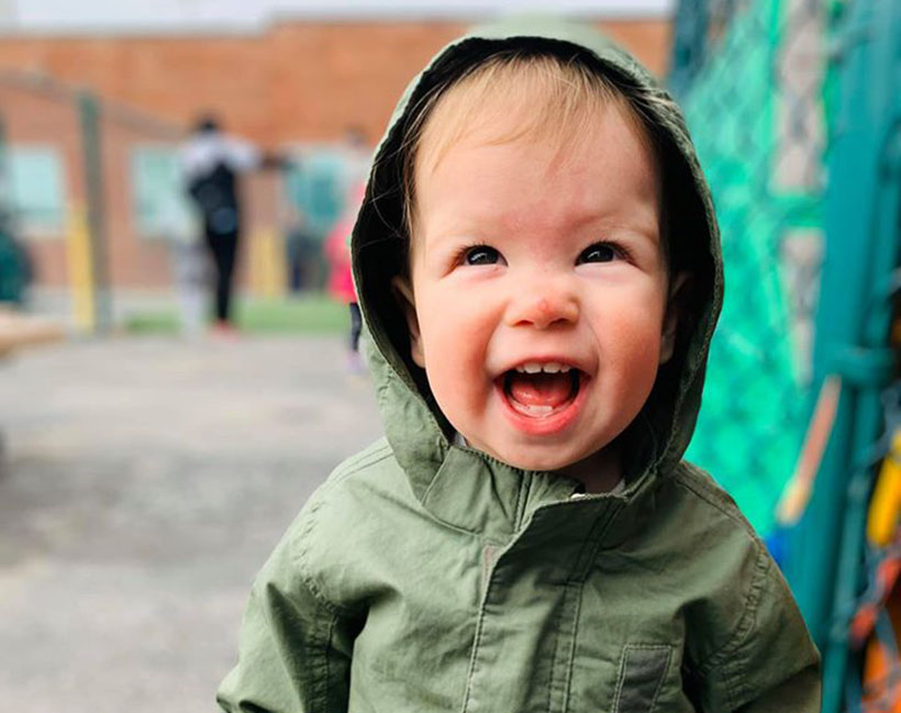 cute toddler playing outside at a Preschool & Daycare Serving Columbus, OH